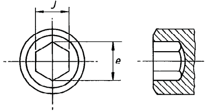 Dimensions of hexagon sockets